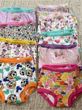 Disney Toddler Girls Potty Training Pants Bundle of 9